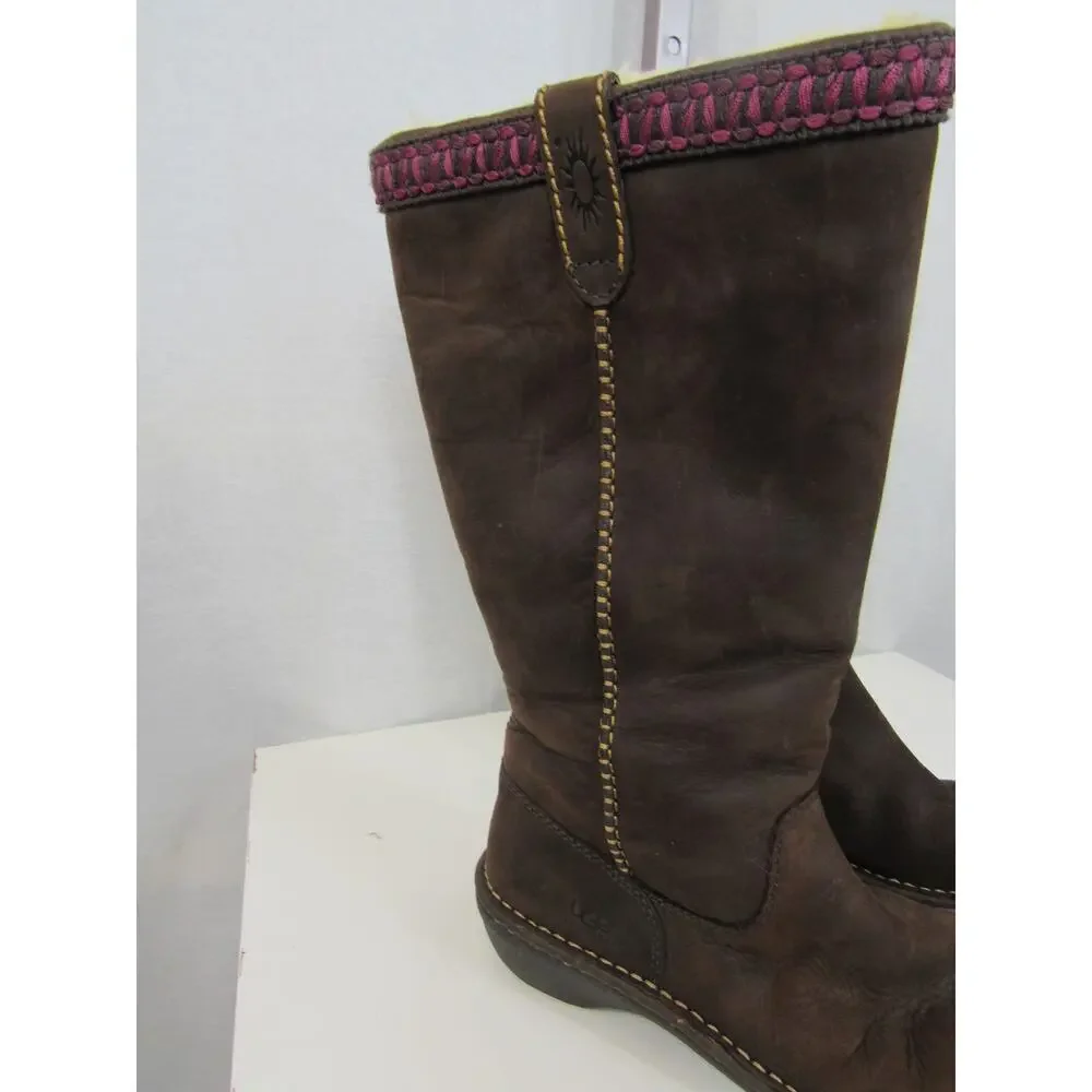 UGG Australia Women's US 8 Brown Suede Leather Sheepskin Lined Winter Boots